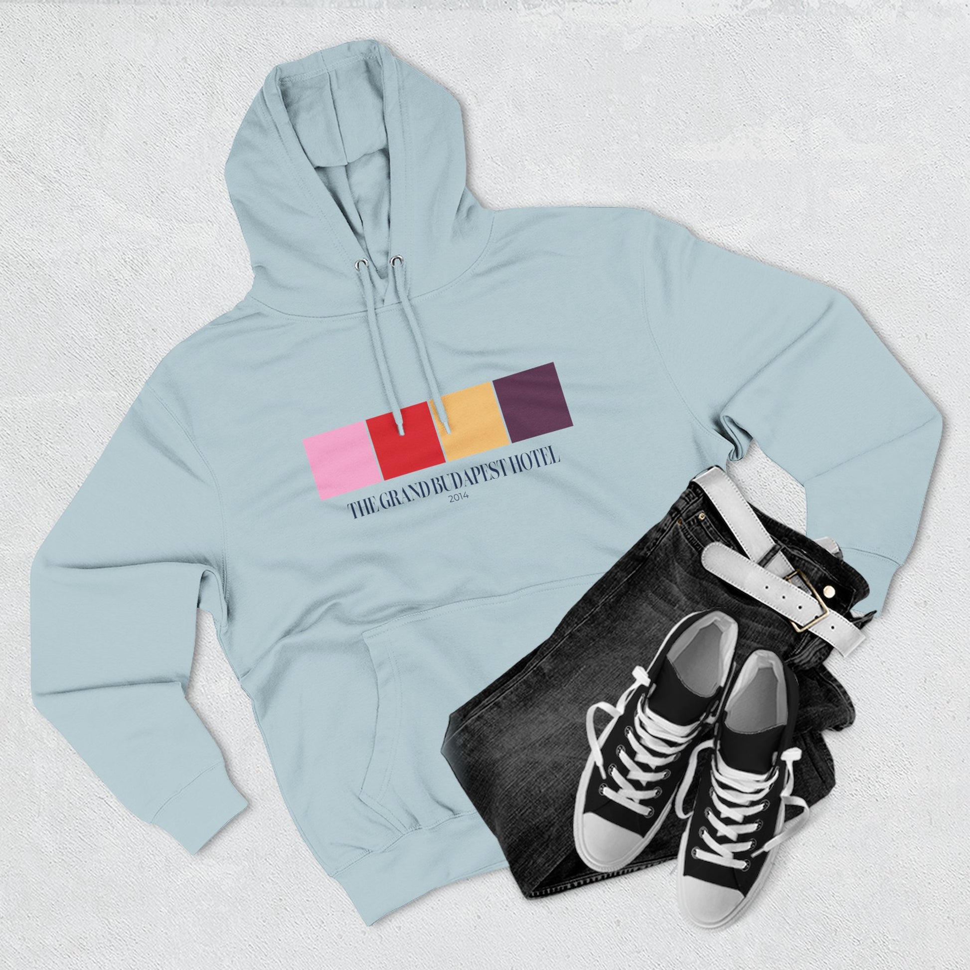 The Grand Budapest Hotel Color Palette Hoodie – Wes Anderson Pastel Edition