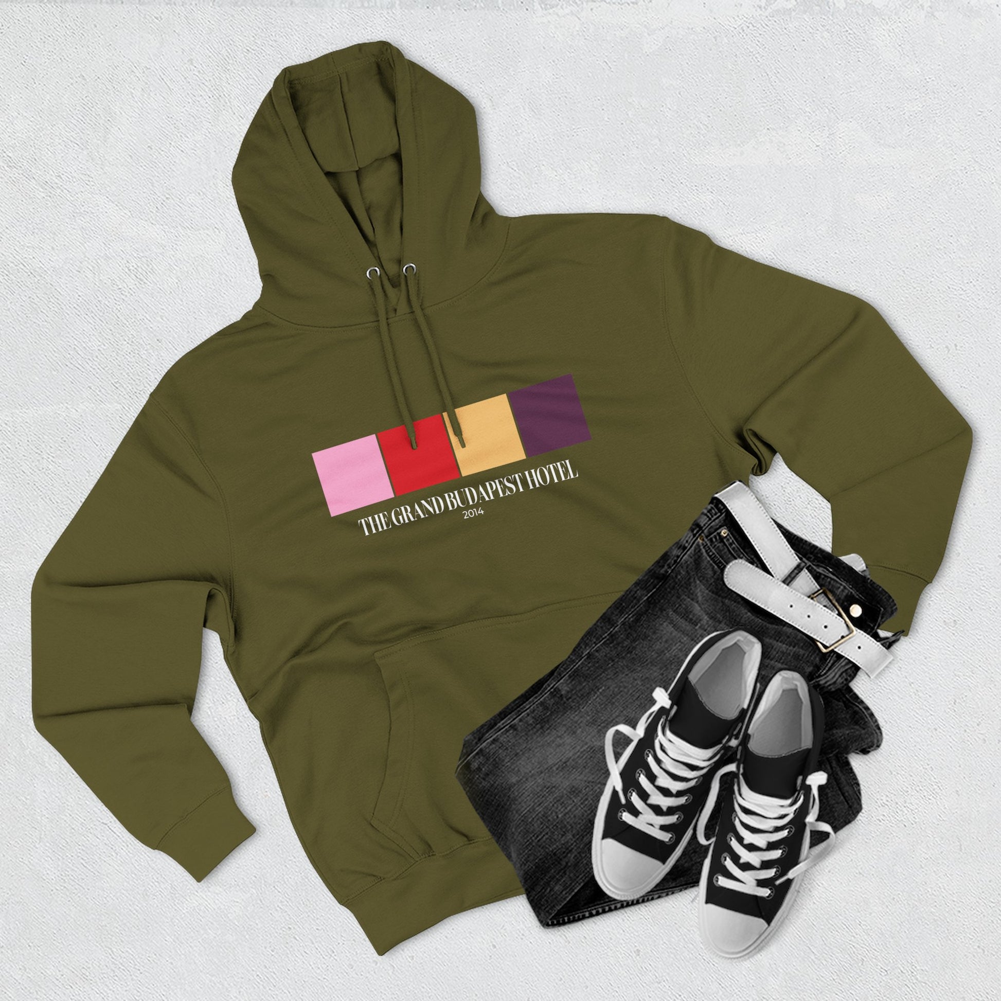 The Grand Budapest Hotel Color Palette Hoodie – Wes Anderson Pastel Edition
